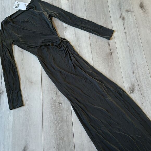 ZARA LIMITED‎ EDITION DRAPED DRESS GREY XS NWT - Picture 7 of 9